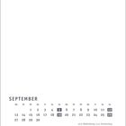 SEPTEMBER-Kalender mit markierten Sonntagen. 20.9. Weltkindertag, 23.9. Herbstanfang.