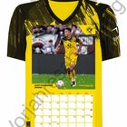 September 2026 Kalender mit Fußballspieler im gelben Trikot. Text: "Jobe Billingham, Mittelfeld". Logo des BVB 09 sichtbar.