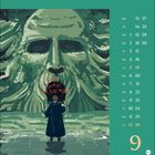 Text: "I AM LORD VOLDEMORT"; Kalender mit September-Daten; Junge vor einem riesigen steinernen Gesicht.