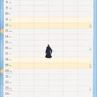 Kalendermonat mit September am unteren Rand. Mittig eine Figur im dunklen Umhang. Holzrahmen mit Notizenfeld links.