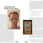 Didier Semin, "Victor Brauner, When Less Is More." Links Fließtext, rechts Gemälde eines Mannes mit verletztem Auge und Skulptur.