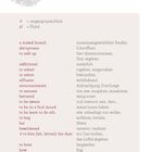 "Glossary" mit Begriffe: "a mixed bunch" (zusammengewürfelter Haufen), "abruptness" (Schroffheit), "to add up" (Sinn ergeben).