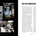 Seite links: Fotos von Comiket mit Künstlern und Besuchern. Seite rechts: Titel "Das Fan-Ökosystem" mit ausführlichem Text.