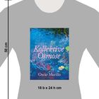 Text: "Kollektive Osmose" und "Oscar Murillo." Graues T-Shirt mit farbigem künstlerischem Rechteck vorne, Maße 18 b x 24 h cm.