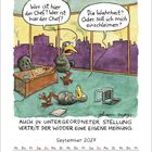 Zwei Raben in einem Büro. Einer fragt: „Wer ist hier der Chef?“ Der andere antwortet: „Die Wahrheit? Oder soll ich einschleimen?“