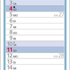 "Juli 2027" Kalender mit Illustration von Carl Larsson: Ein Mann arbeitet mit einer Sense auf einem Feld, ein Hund und Frau im Hintergrund.