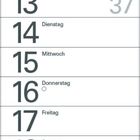 Kalender für September 2027. Tage nummeriert mit Wochentagen; Sonntage rot markiert. Feiertage: 19. Eidg. Bettag, 20. Weltkindertag.