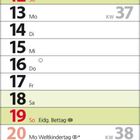 Kalender für September 2027. Besonderheiten: 5. und 12. So. rot markiert, 19. Eidg. Bettag, 20. Weltkindertag, 23. Herbstanfang.