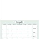 Kalenderblatt für August mit Wochentagen Montag bis Sonntag. Daten: 1. Bestellannahme, 8. Augsburger Friedensfest, 15. Mariä Himmelfahrt.