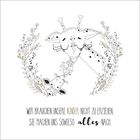 Wir brauchen unsere Kinder nicht zu erziehen, sie machen uns sowieso alles nach. Zwei Giraffen, umgeben von Blumen.