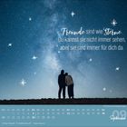 „Freunde sind wie Sterne. Du kannst sie nicht immer sehen, aber sie sind immer für dich da.“ Zwei Personen unterm Sternenhimmel.