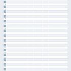 Tabellenlayout: "MEINE KLASSE VON A-Z", Spalten für Name, M/W/D, Geburtstag, Konf., Telefon. 34 Zeilen, leer.