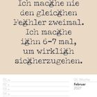 Kalenderblatt mit Tippfehler: „Ich mache nie den gleichen Fehler zweimal. Ich mache ihn 6–7 mal, um wirklich sicherzugehen.“