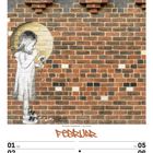 Kalenderblatt Februar 2027. Mauer mit Graffiti eines Mädchens, das eine Blume hält.