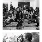 Text: "JANE BIRKIN", Zahl 9 hervorgehoben. Schwarz-Weiß-Fotografien: ein Porträt, eine Gruppe, ein Paar in Umarmung.