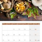 Kalenderseite September 2027; Texte: "Waldrädeling", "Herbstanfang", "Belgien, Grenz, Buß- und Bettag". Körbe mit Pilzen oben.