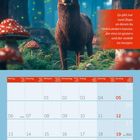 Text: "Es gibt nur zwei Tage, an denen du nichts ändern kannst: der eine ist gestern und der andere ist morgen." Ein Hirsch im Wald vor Fliegenpilzen, darunter ein Kalender für September 2027.