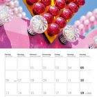 Kalender für September 2027. Oben pink-rote Glühbirnen in Herzform, blauer Himmel im Hintergrund.