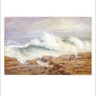 Illustration: Wellen schlagen auf Felsen. Unten Zahlen von 1 bis 30 und die Zahl 9 hervorgehoben.