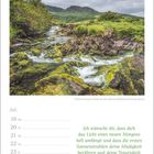 Ich wünsche dir, dass dich das Licht eines neuen Morgens hell umfängt. Ein fließender Bach in grüner Landschaft.