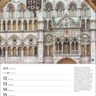 Juli, 28. Woche, 12.–18. Montag, Dienstag, Mittwoch, Donnerstag, Freitag, Samstag, Sonntag. Beschreibung einer Kathedrale mit romanischer und gotischer Architektur.