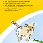 "Lass uns ausmalen 2+ Tiere. Vielseitige und kindgerechte Illustrationen." Ein freundliches Schaf und Buntstift.