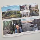 "Japan 1: Tokai Shizen Hodo", "Japan 1: Michinoku Coastal Trail". Fotos von Landschaften, Waldwegen und einer Person beim Wandern.