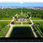 Kalenderseite mit großem Garten und barockem Schloss, Monat September, tägliche Datumsspalten darunter.