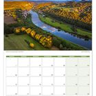 Text: "Malerisch an der Elbe gelegen: Stadt Wehlen." Kalender mit Monat September. Luftaufnahme einer Flusslandschaft im Herbst.