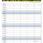 Kalenderseite für September mit Überschrift. Foto zeigt Felsen und grünen Wald mit Weitblick über eine Stadt.
