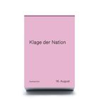 "Klage der Nation", "Denkeschön", "16. August" auf einem rosa Kalenderblatt.