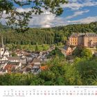 "Die Eifel - Blick auf Malberg mit Schloss", Kalender September 2027, zeigt ein Dorf und ein Schloss auf einem Hügel.