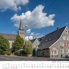 Text: "9 2027", "Wuppertal - Alte Kirche am Langerfelder Markt". Kirche mit Turm, Fachwerkhaus, blauer Himmel.