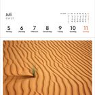 Juli 2027, KW 27. Tage: 5. Montag bis 11. Sonntag. Bild: Sanddünen mit einzelnem Grasbüschel.