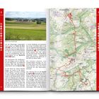 Text: "Blick vom Griesehüel", "Ripsdorfer Mühle 04", "Brotpfad 03", "Griesehüel 06", "Ort Ripsdorf 05", "Alendorf". Links Text über Eifelwanderweg, rechts Karte mit rotem Pfad.