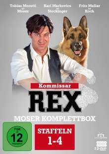 Kommissar Rex Staffel 1-4 (Moser Komplettbox), 12 DVDs