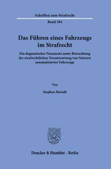 Stephan Berndt: Das Führen eines Fahrzeugs im Strafrecht., Buch