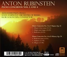 Anton Rubinstein (1829-1894): Klavierkonzerte Nr.2 &amp; 4, CD