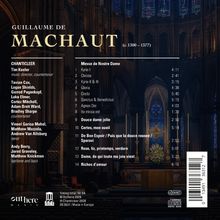 Es ist das Cover einer CD von Guillaume de Machaut mit Liedtiteln und Mitwirkenden, vor einem gotischen Kircheninterieur.