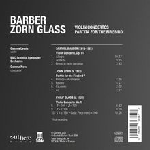 BARBER ZORN GLASS. Violin Concertos. Partita for the Firebird. Geneva Lewis, BBC Scottish Symphony Orchestra, Gemma New.