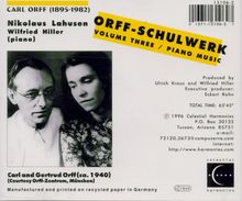 Carl Orff (1895-1982): Schulwerk Vol.3, CD