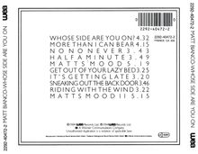 Matt Bianco: Whose Side Are You On?, CD
