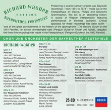 "Richard Wagner Edition Bayreuther Festspiele" oben. CD-Details für "Parsifal", "Lohengrin", "Tristan und Isolde" unten.