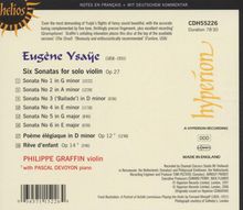 Eugene Ysaye (1858-1931): Sonaten für Violine solo op.27 Nr.1-6, CD