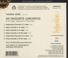 Thomas Arne (1710-1778): 6 Konzerte für Orgel/Klavier/Cembalo &amp; Orchester, CD