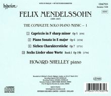 Felix Mendelssohn Bartholdy (1809-1847): Sämtliche Klavierwerke Vol.1, CD