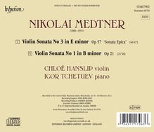 Nikolai Medtner (1880-1951): Sonaten für Violine &amp; Klavier Nr.1 &amp; 3, CD