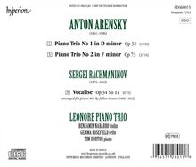 Anton Arensky (1861-1906): Klaviertrios Nr.1 &amp; 2, CD