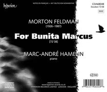 Morton Feldman (1926-1987): For Bunita Marcus für Klavier, CD