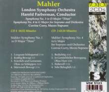 Gustav Mahler (1860-1911): Symphonien Nr.1 &amp; 4, 2 CDs